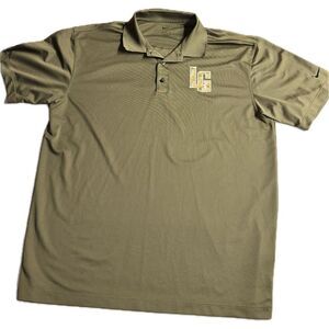Nike Golf‎ Brown Polo Shirt LG Lou Gehrig Camo Logo Men's Size XL
